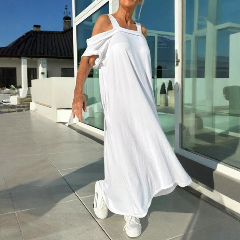 🏖️ Summer Specials 💃 Women's Casual Long Off-Shoulder Dress