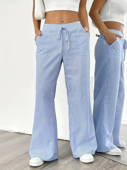 Alina – Elegant Striped Trousers with Pockets