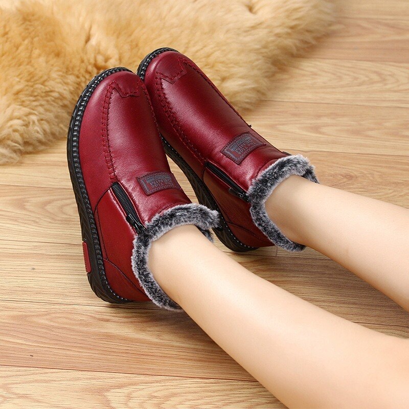 OrthoFit Women's Leather Anti-Slip Winter Boots